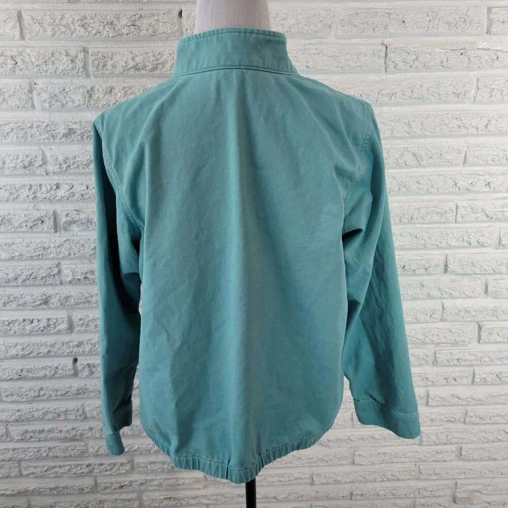 CJ Banks Womens Jacket Extra Large XL Denim Baby Blue Pockets Zip Snap SWE144E - Picture 7 of 10